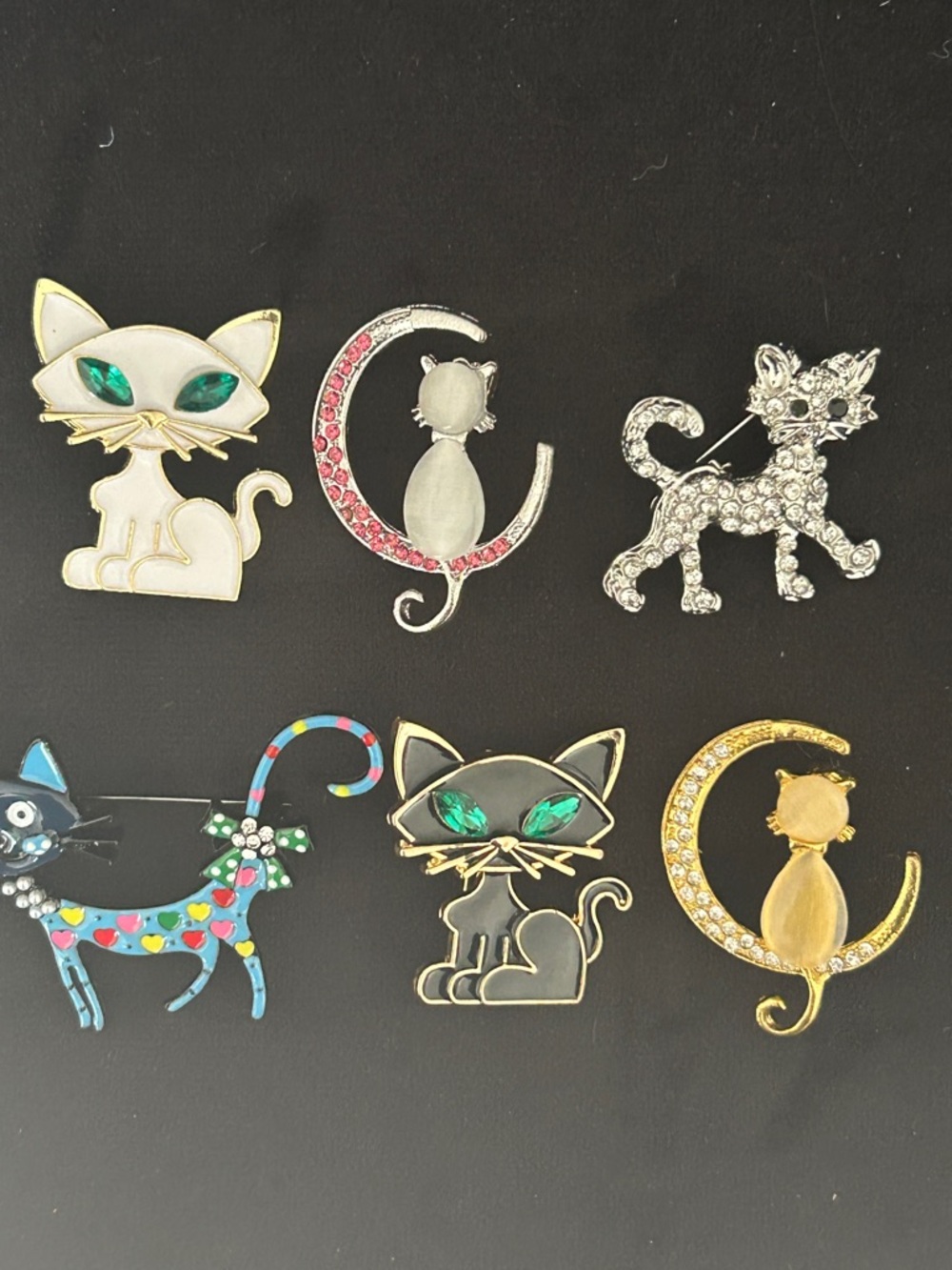 Decorative Cat Brooch Lot of 6